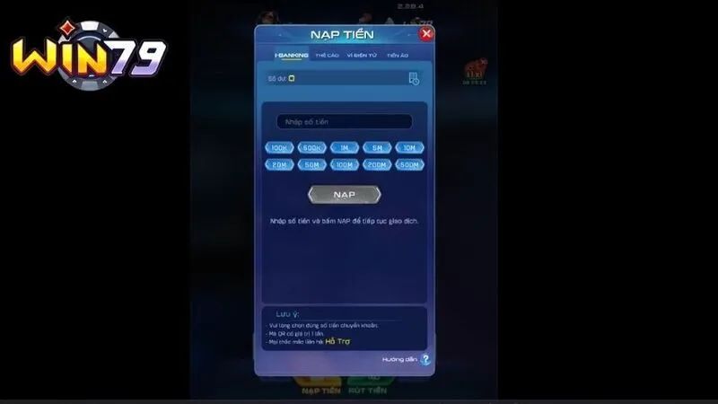 Cẩm Nang Nạp Tiền Win79 Không Lỗi, Ví Game Nhảy Số Tức Thì 1 nap tu acc ngan hang
