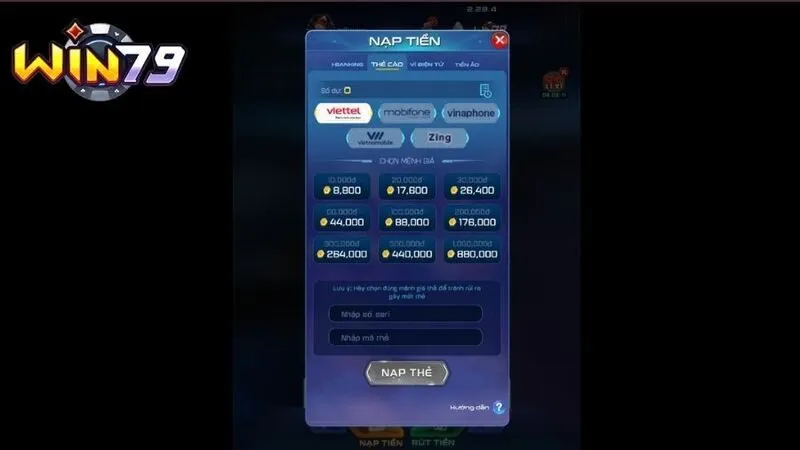 Cẩm Nang Nạp Tiền Win79 Không Lỗi, Ví Game Nhảy Số Tức Thì 2 nap tu the cao